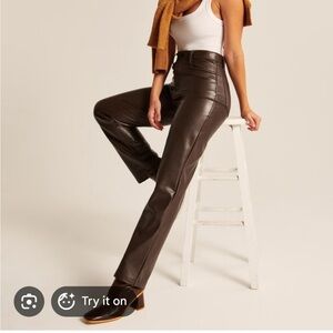 Abercrombie & Fitch Women's Brown Leather Jeans
